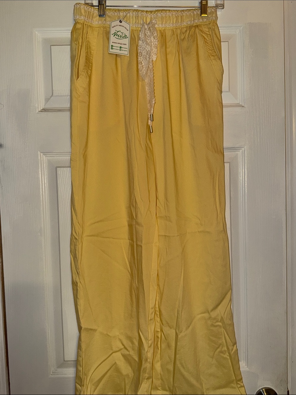 Lightweight Yellow Drawstring Lounge Pants